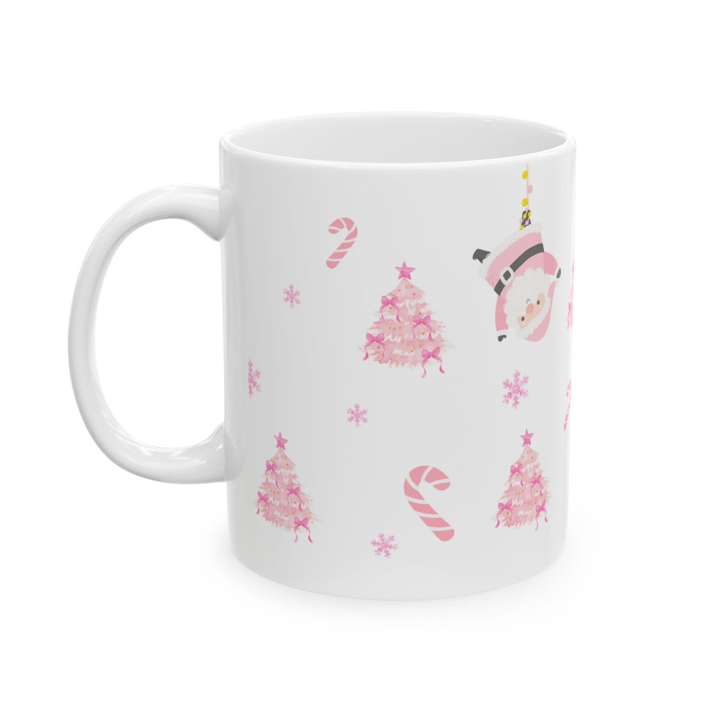 Pink Santa ceramic mug