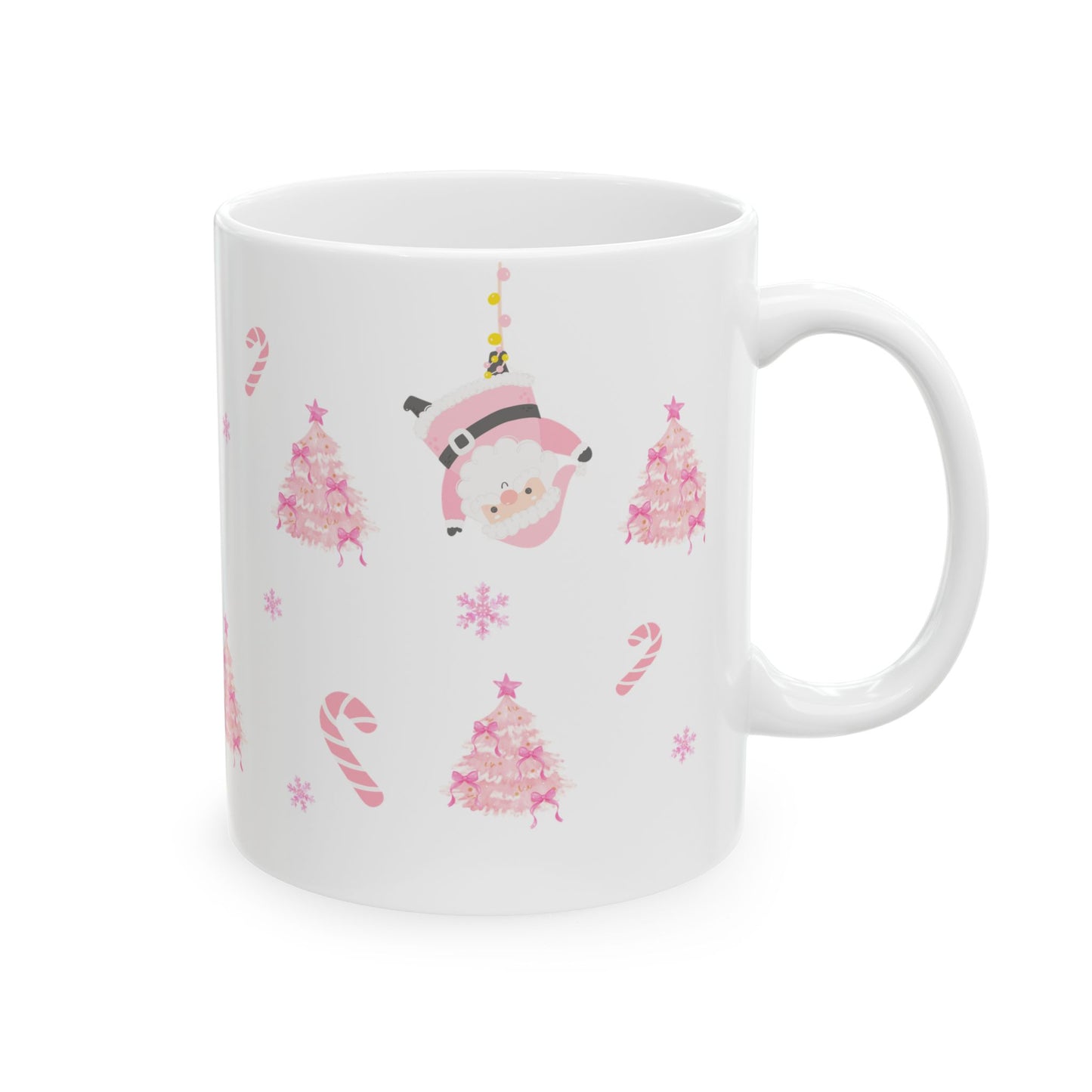 Pink Santa ceramic mug