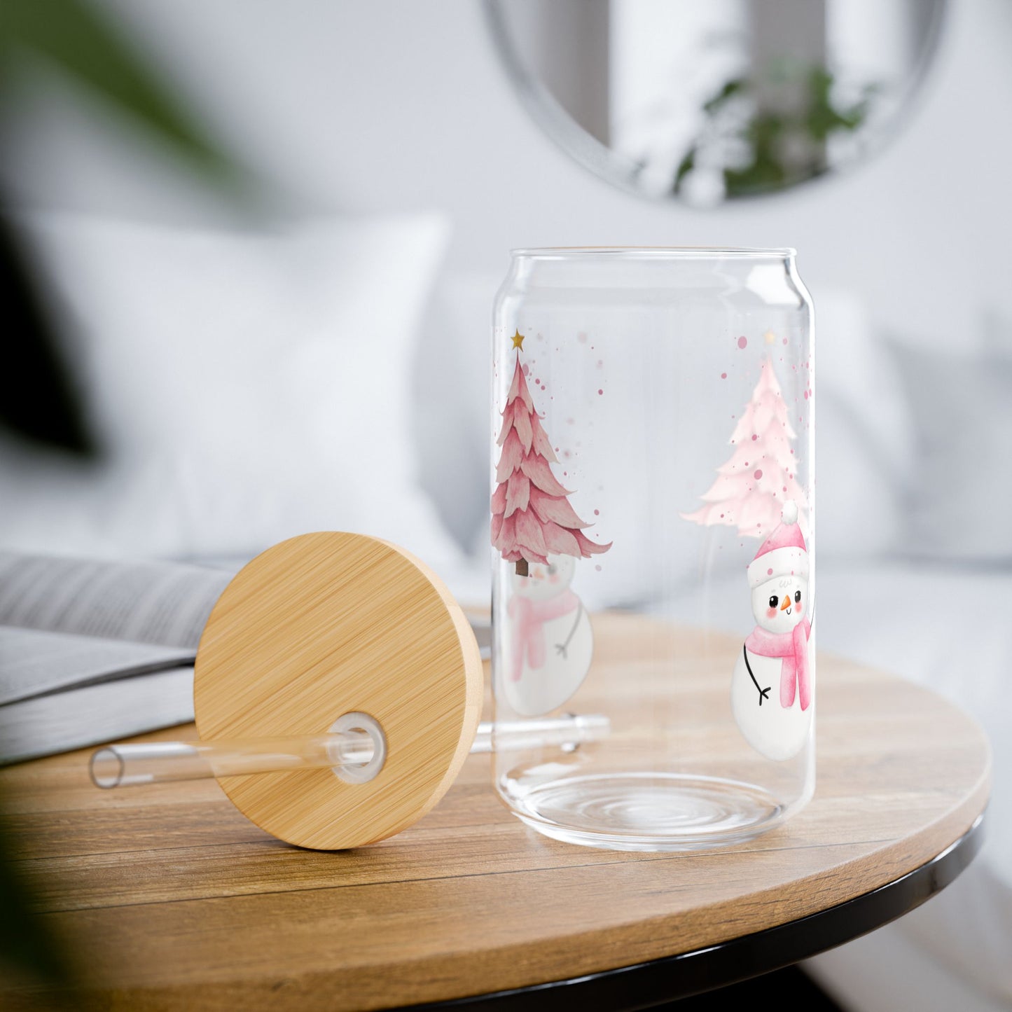 Coquette Snowman Glass Cup