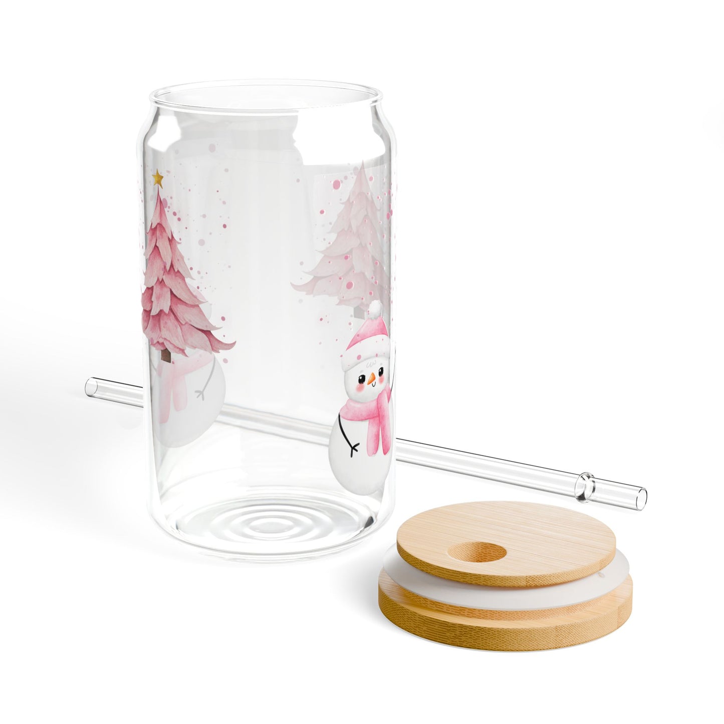 Coquette Snowman Glass Cup