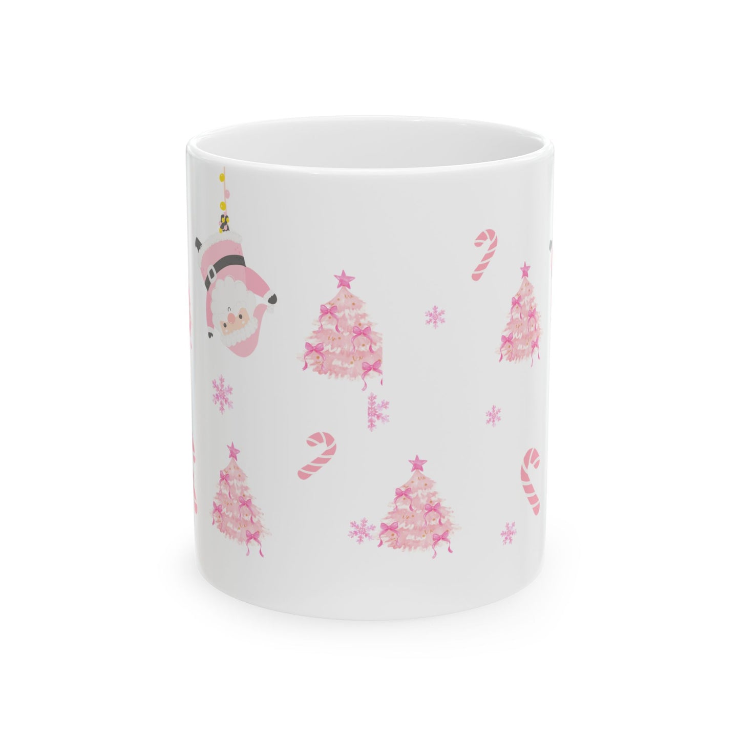 Pink Santa ceramic mug